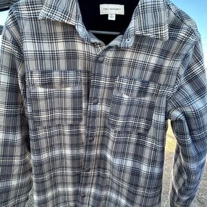 Free Assembly Men's Black and White Plaid Shirt Jacket